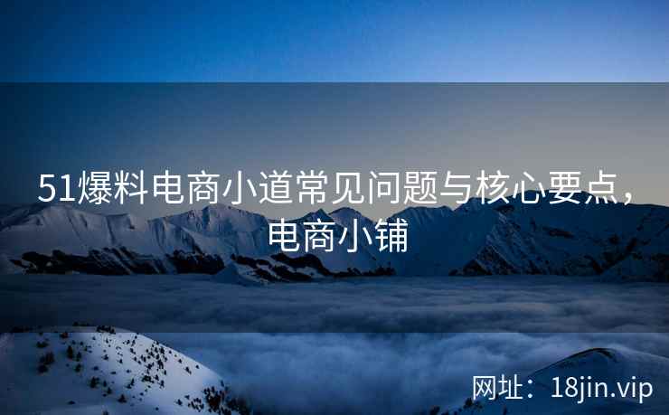 51爆料电商小道常见问题与核心要点，电商小铺