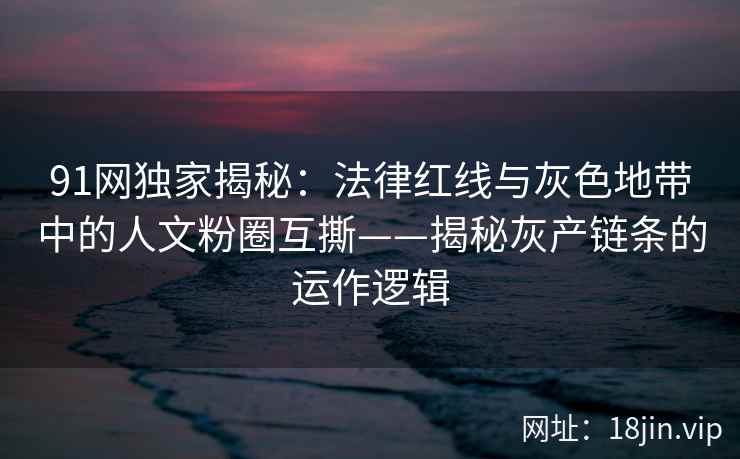 91网独家揭秘：法律红线与灰色地带中的人文粉圈互撕——揭秘灰产链条的运作逻辑