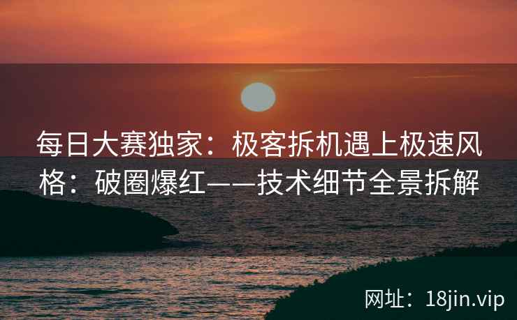 每日大赛独家：极客拆机遇上极速风格：破圈爆红——技术细节全景拆解