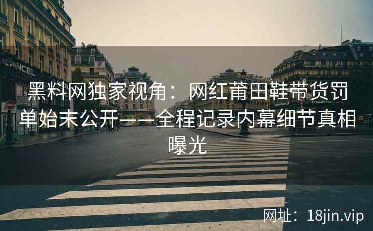 黑料网独家视角：网红莆田鞋带货罚单始末公开——全程记录内幕细节真相曝光