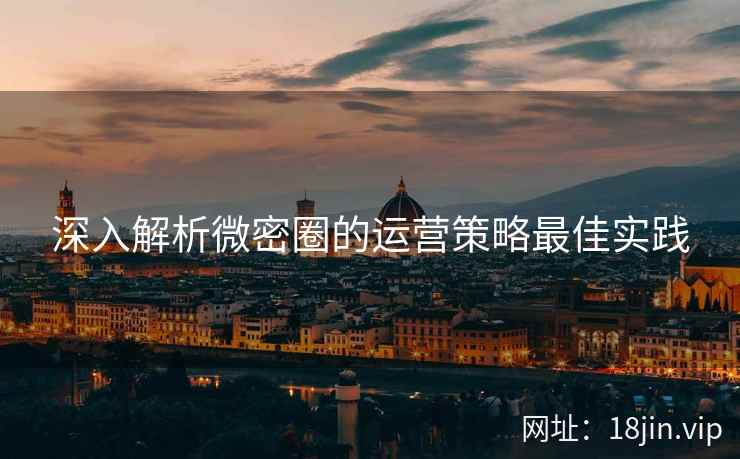 深入解析微密圈的运营策略最佳实践