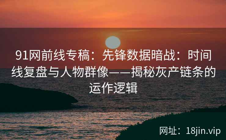 91网前线专稿：先锋数据暗战：时间线复盘与人物群像——揭秘灰产链条的运作逻辑