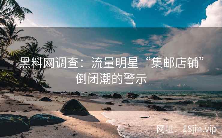 黑料网调查：流量明星“集邮店铺”倒闭潮的警示  第2张