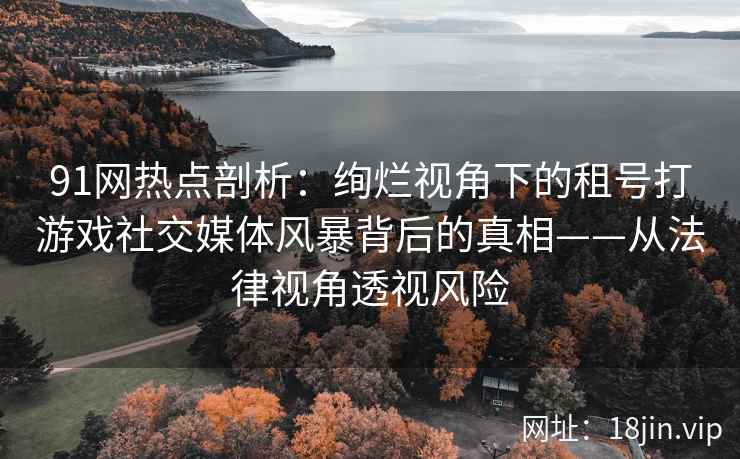 91网热点剖析：绚烂视角下的租号打游戏社交媒体风暴背后的真相——从法律视角透视风险